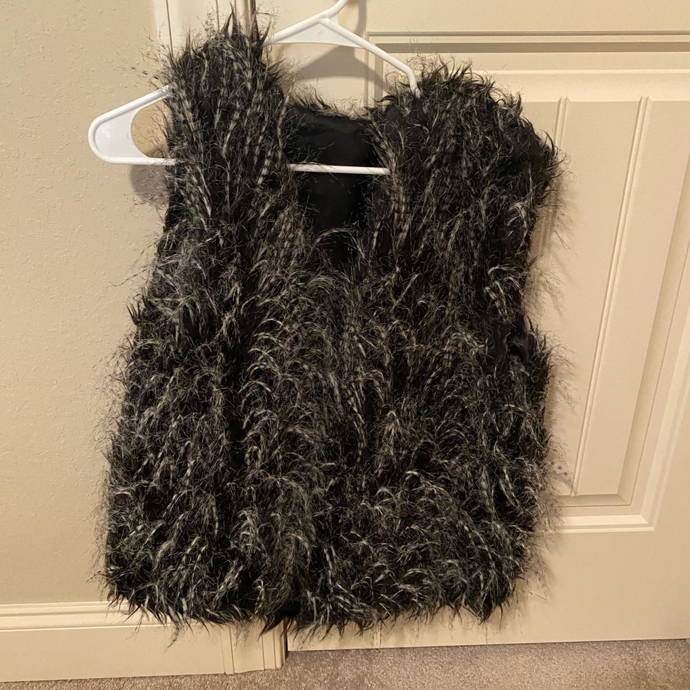 Black & White Faux Fur Vest